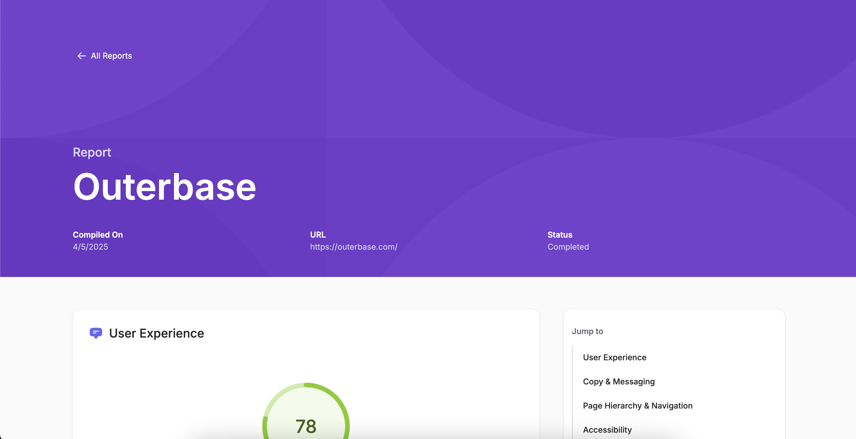 Sample of a report
